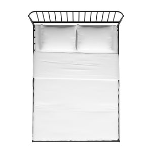 Homelegance By Top-Line Dante Metal Platform Bed with Curved Metal Headboard Black Metal