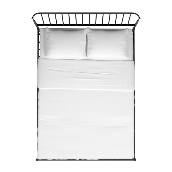 Homelegance By Top-Line Dante Metal Platform Bed with Curved Metal Headboard Black Metal