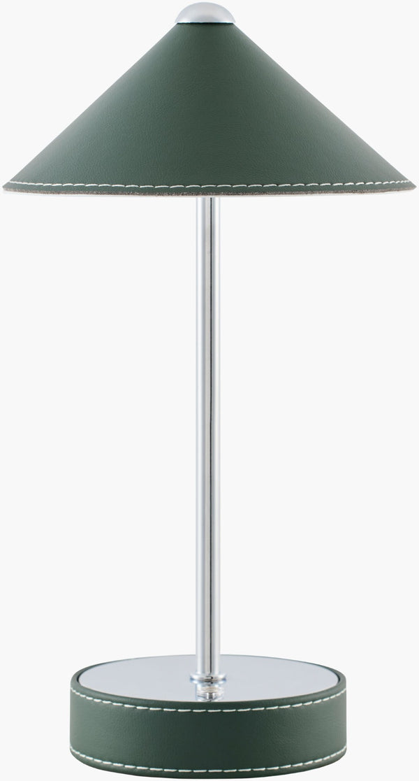 Livabliss Nomelle Cordless Felt Metal Leather Table Lamp Mid-century Style for Nightstand NMLE-001