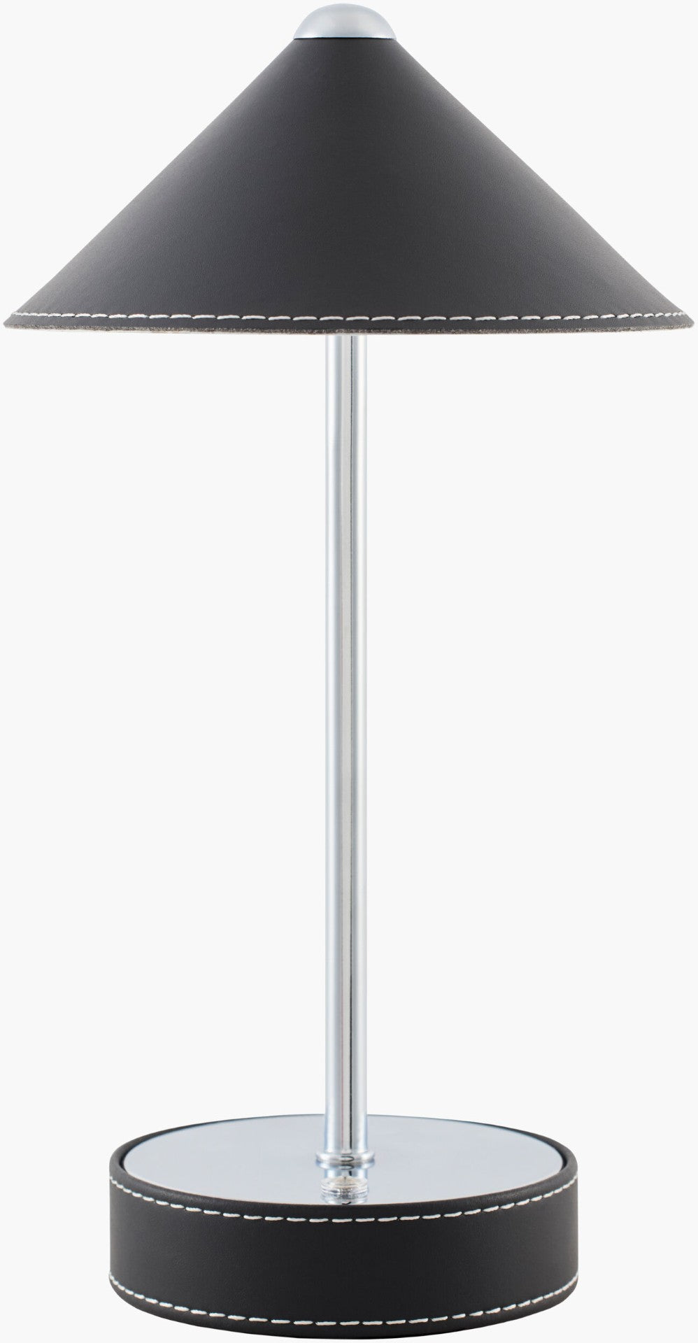 Livabliss Nomelle Cordless Accent Lamp Felt Metal Leather Mid-century Sculptural Bedside Light NMLE-003