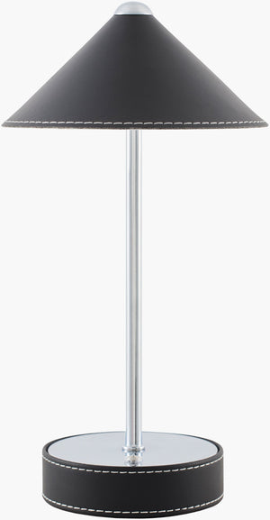 Livabliss Nomelle Cordless Accent Lamp Felt Metal Leather Mid-century Sculptural Bedside Light NMLE-003