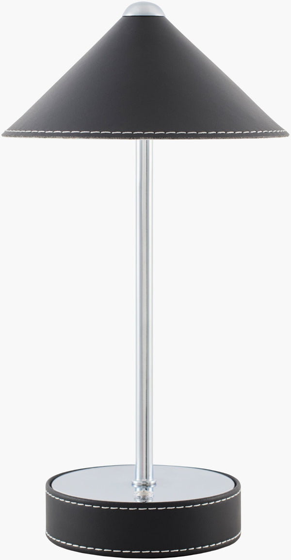 Livabliss Nomelle Cordless Accent Lamp Felt Metal Leather Mid-century Sculptural Bedside Light NMLE-003