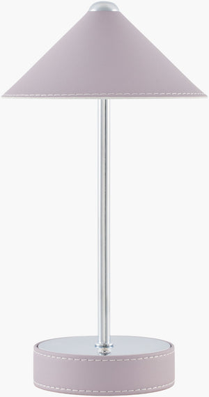 Livabliss Nomelle Cordless Accent Lamp Felt Metal Leather Mid-century Modern Portable Light NMLE-004