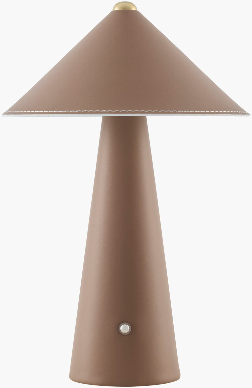 Livabliss Nomelle Cordless Mid-century Table Lamp Felt Metal Leather Portable Accent Light NMLE-010