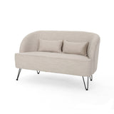 Christopher Knight Home® - Noble House - Nilton Modern Fabric Loveseat with Hairpin Legs