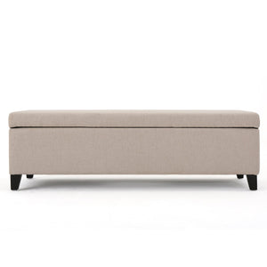 English Elm Hartford Upholstered Storage Ottoman Bench with Birch Legs for Living Room 73766.00FWHEAT