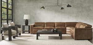 Bernhardt Bernhardt Lioni Leather Power-Motion Sectional With Usb Charging, Power Headrests, Sleek Contemporary Design Brown 153.5" W x 122.5" D x 32.5" H K2088