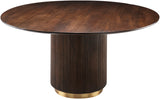 Nems NMS-006 30"H x 60"W x 60"D Dining Table NMS-006  Top: Dark Brown; Base: Dark Brown, Gold Surya