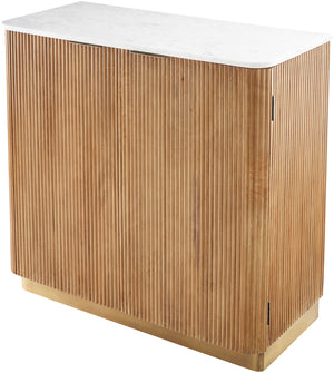 Nems NMS-007 34"H x 34"W x 15"D Cabinet NMS-007  Top: White; Base: Dark Brown, Gold Surya