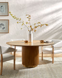 Nems NMS-005 30"H x 60"W x 60"D Dining Table NMS-005  Top: Brown; Base: Brown, Gold Surya