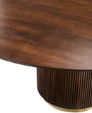 Nems NMS-006 30"H x 60"W x 60"D Dining Table NMS-006  Top: Dark Brown; Base: Dark Brown, Gold Surya