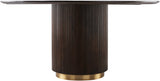 Nems NMS-006 30"H x 60"W x 60"D Dining Table NMS-006  Top: Dark Brown; Base: Dark Brown, Gold Surya