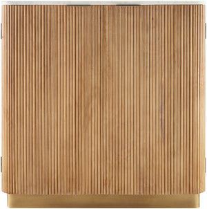 Nems NMS-007 34"H x 34"W x 15"D Cabinet NMS-007  Top: White; Base: Dark Brown, Gold Surya