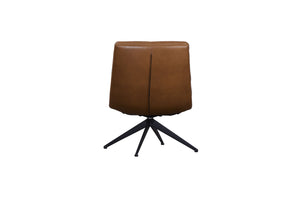 Porter Designs Porter Cetus Camel Leather Swivel Accent Chair – Mid-century Modern Design, Comfort & Style Brown Leather 02-204-06-0169