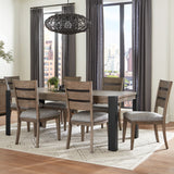 Cedar Fork - Dining 78 in. with 6 ladderback chairs Smoked Arabica DCED-7PC-78REC-2018-SMA Parker House