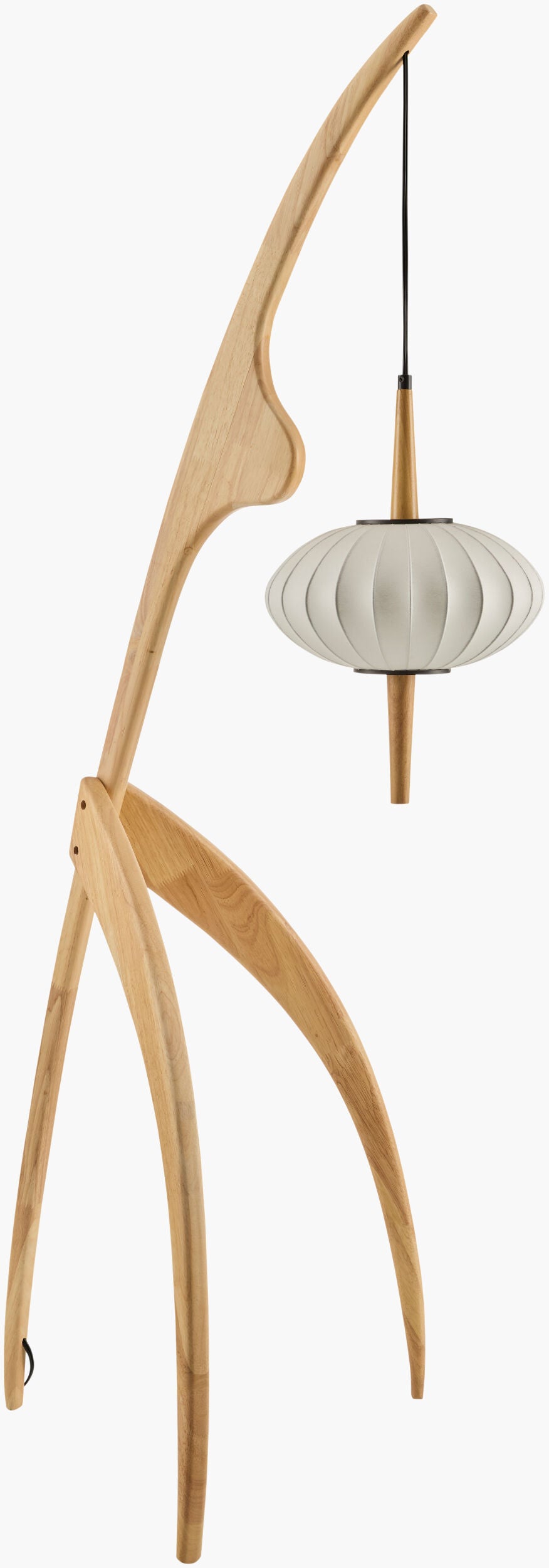 Surya Niamey 65" Classic Accent Floor Lamp With Dual-layered Linen Shade For Warm, Inviting Ambiance Body, Cream,Shade, White,Cord, Translucent Rubber Wood,Linen,Linen,Linen,Plastic Nmy-001