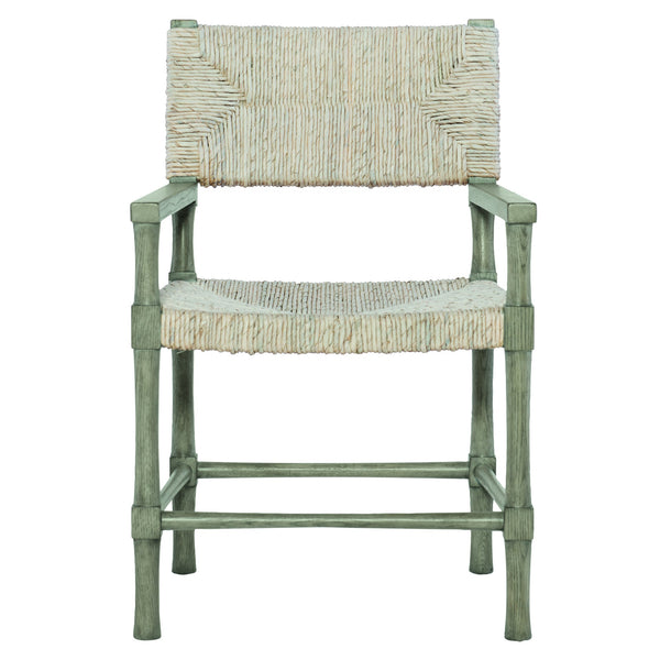Bernhardt Bernhardt Palma Arm Chair With Hand‑Woven Abaca, Rustic Gray Oak Frame — Modern Farmhouse Comfort 369544