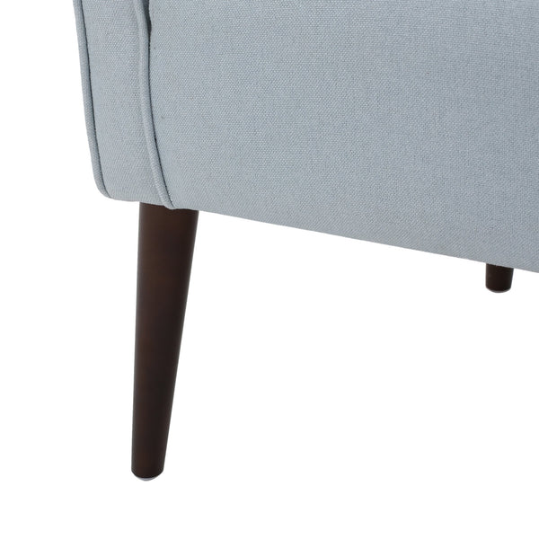 English Elm Club Chair Barrel Silhouette Button Tufted Fabric Accent Seat with Tapered Birch Legs 60007.00LSKY