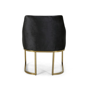 English Elm Christopher Knight Home® - CLUB Plush Altay Velvet Armchair with Gold Accents and Curved Modern Glam Design, Luxe Accent Seat Black 65362.00