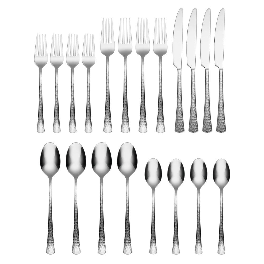 Lenox Cambridge Raegan Hammered Mirror 20-Piece Flatware Set NO COLOR METAL 348920CNW12R
