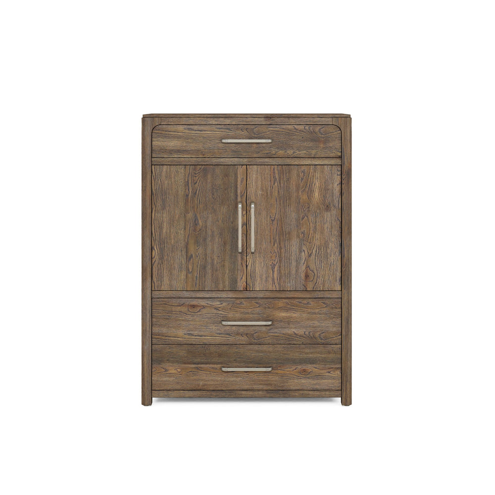 A.R.T. Furniture Stockyard Drawer Chest - Transitional Design With Ample Storage, Cedar-lined Drawers & Adjustable Shelf Brown Ash And Poplar Solids,Knotty White Oak Veneers,Metal 284152-2303