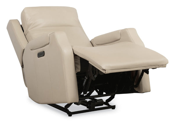 Hooker Furniture Nelson Zero Gravity Recliner With Power Headrest, Lumbar Support, Usb Charging, Top-Grain Leather Beige SS836-PHZL1-070