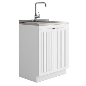 English Elm Murphy 28" Laundry Cabinet With Deep Stainless Steel Sink & High-Arch Faucet - Perfect For Your Space! B136P158808
