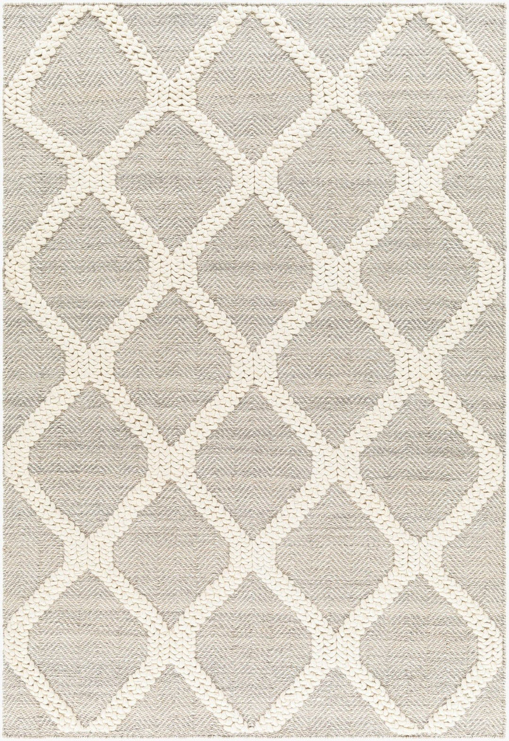 Livabliss Nina Handwoven Wool Blend Runner Rug Scandinavian Modern Style for Hallway or Bedroom Ivory, Taupe 8' x 10' NNA2300-810