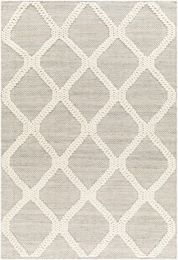 Livabliss Nina Handwoven Wool Blend Runner Rug Scandinavian Modern Style for Hallway or Bedroom Ivory, Taupe 8' x 10' NNA2300-810
