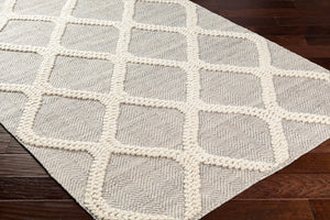 Livabliss Nina Handwoven Wool Blend Runner Rug Scandinavian Modern Style for Hallway or Bedroom Ivory, Taupe 8' x 10' NNA2300-810