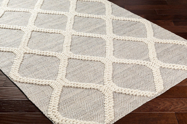 Livabliss Nina Handwoven Wool Blend Runner Rug Scandinavian Modern Style for Hallway or Bedroom Ivory, Taupe 8' x 10' NNA2300-810