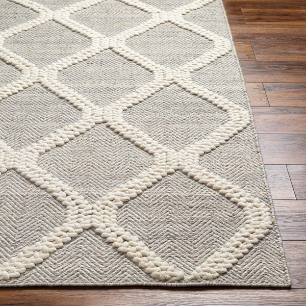 Livabliss Nina Handwoven Wool Blend Runner Rug Scandinavian Modern Style for Hallway or Bedroom Ivory, Taupe 8' x 10' NNA2300-810