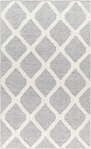 Nina NNA-2301 9' x 12' Handmade Rug NNA2301-912  Ivory, Medium Gray, Black Surya