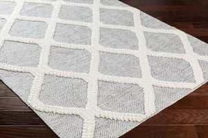 Nina NNA-2301 9' x 12' Handmade Rug NNA2301-912  Ivory, Medium Gray, Black Surya