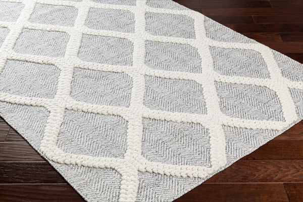 Nina NNA-2301 9' x 12' Handmade Rug NNA2301-912  Ivory, Medium Gray, Black Surya
