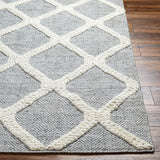 Nina NNA-2301 9' x 12' Handmade Rug NNA2301-912  Ivory, Medium Gray, Black Surya