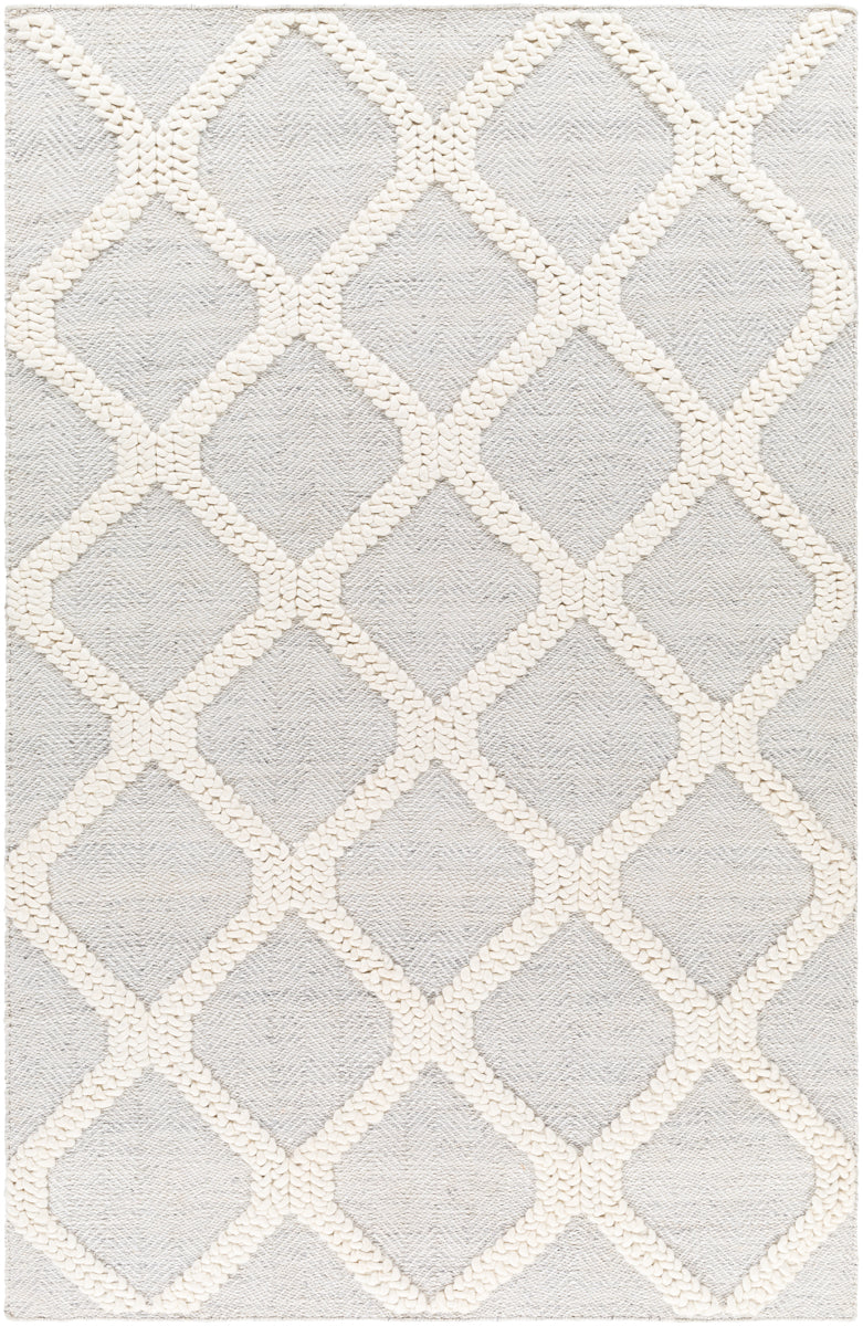 Nina NNA-2302 9' x 12' Handmade Rug NNA2302-912  Silver Gray, Cream Surya