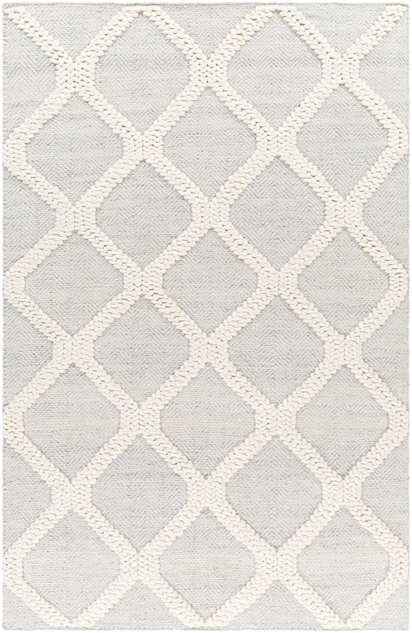 Nina NNA-2302 9' x 12' Handmade Rug NNA2302-912  Silver Gray, Cream Surya