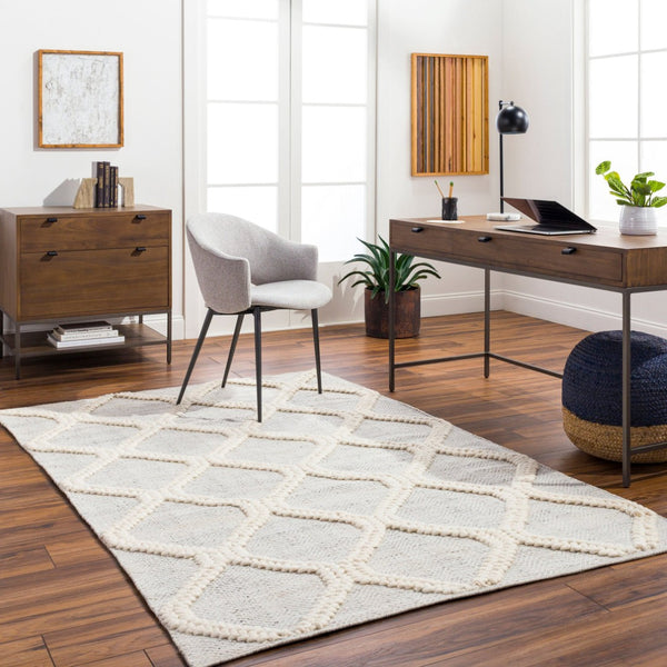 Livabliss Nina Handwoven Wool Blend Runner Rug Scandinavian Modern Style for Hallway or Entryway Silver Gray, Cr 8' x 10' NNA2302-810