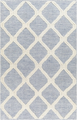 Livabliss Nina Handwoven Wool Blend Runner Rug Scandinavian Modern Style for Hallways Blue, Cream 27" x 45" NNA2303-2745