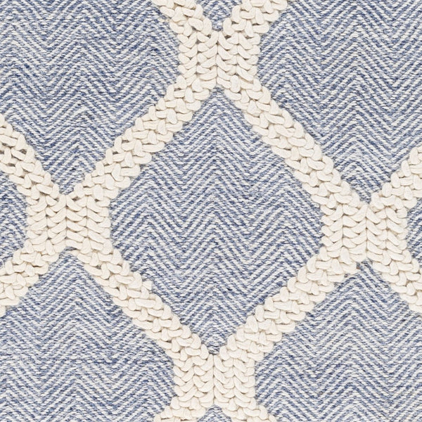 Livabliss Nina Handwoven Wool Blend Runner Rug Scandinavian Modern Style for Hallways Blue, Cream 27" x 45" NNA2303-2745