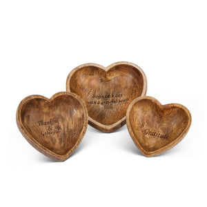 Heritage Inlay Wood Gratitude Bowls, Set of 3 EAW93344 Park Hill