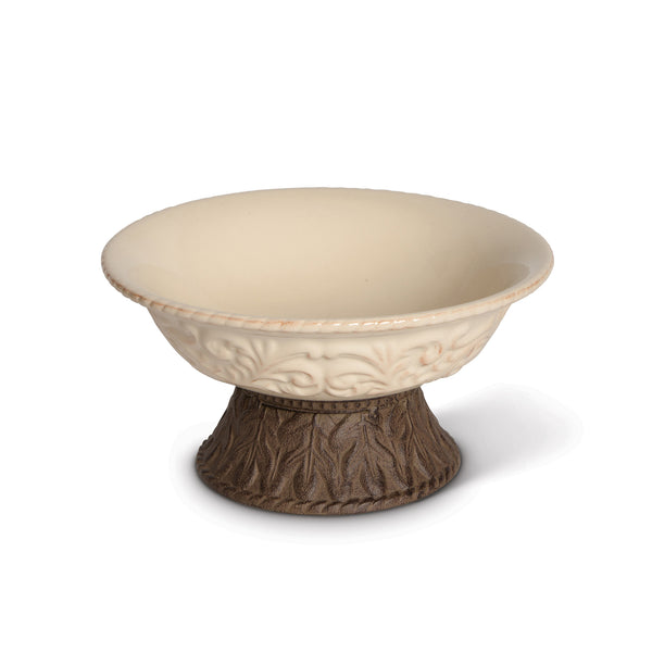 Acanthus Stoneware Serving Bowl on Base EAW31565 Park Hill