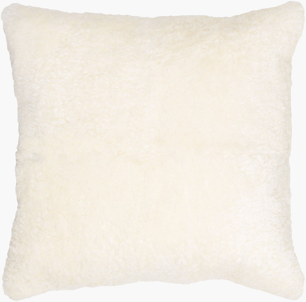 Surya Northland Rustic Elegance 20" X 20" Leather & Cotton Accent Pillow Kit For Timeless Home Style Cream Sheepskin,Cotton Nnd001-2020p