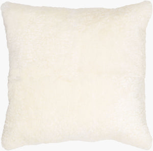 Surya Northland Rustic Elegance 20" X 20" Leather & Cotton Accent Pillow Kit For Timeless Home Style Cream Sheepskin,Cotton Nnd001-2020p