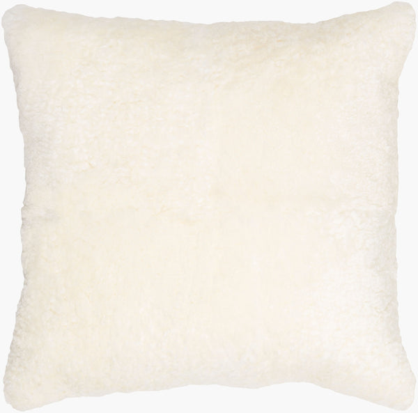 Surya Northland Rustic Elegance 20" X 20" Leather & Cotton Accent Pillow Kit For Timeless Home Style Cream Sheepskin,Cotton Nnd001-2020p