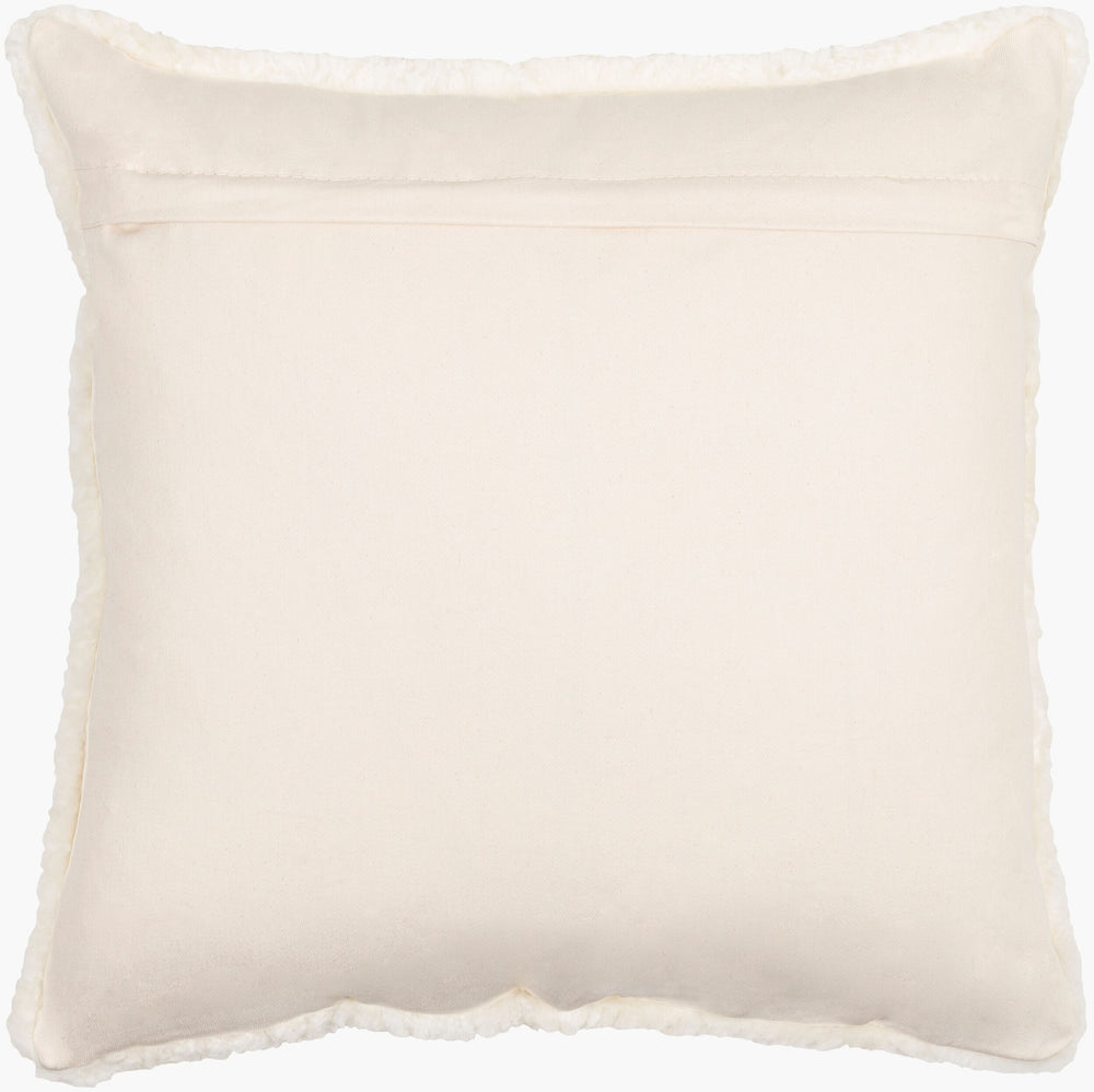 Surya Northland Rustic Elegance 20" X 20" Leather & Cotton Accent Pillow Kit For Timeless Home Style Cream Sheepskin,Cotton Nnd001-2020p