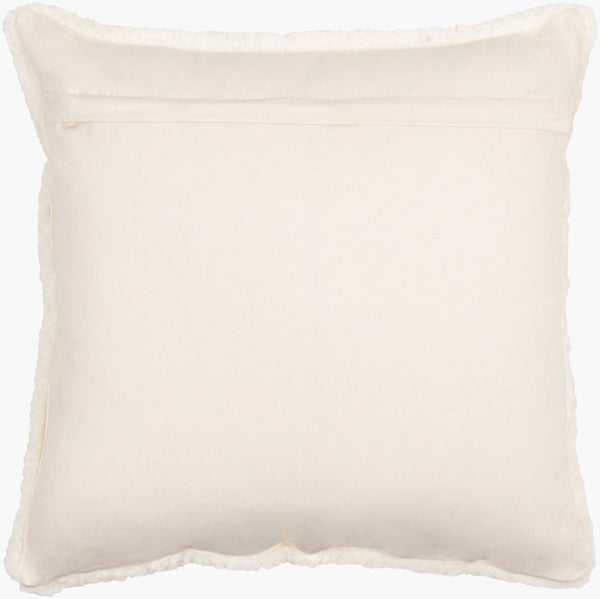 Surya Northland Rustic Elegance 20" X 20" Leather & Cotton Accent Pillow Kit For Timeless Home Style Cream Sheepskin,Cotton Nnd001-2020p