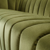 Brionne NNE-001 30"H x 94"W x 38"D Sofa NNE-001  Upholstery: Olive; Base: Brown Surya