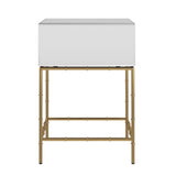 Homelegance By Top-Line Baldwin Mirrored Accent Table with Gold Finish Base GOLD Metal